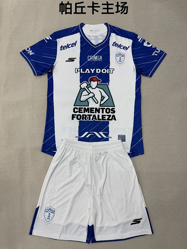 Niño_kids kit 25-26 Pachuca home soccer jersey size 16-28